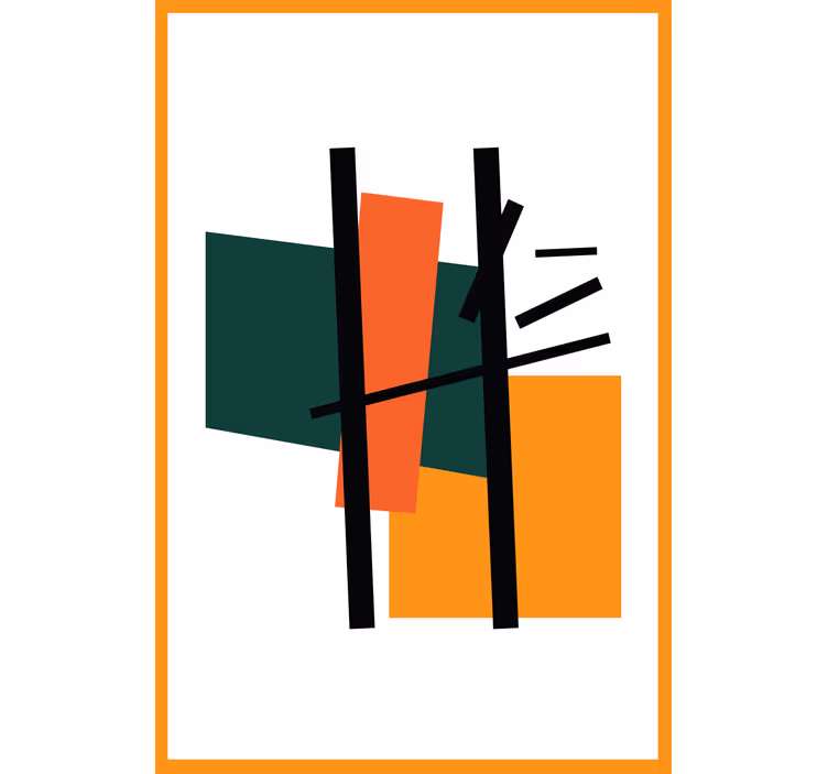 Geometristen lohkojen koostumus moderni rullaverho - Tenstickers