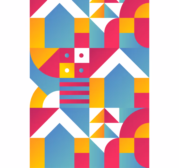 Geometrisia kaupunkikuvioita moderni rullaverho - Tenstickers