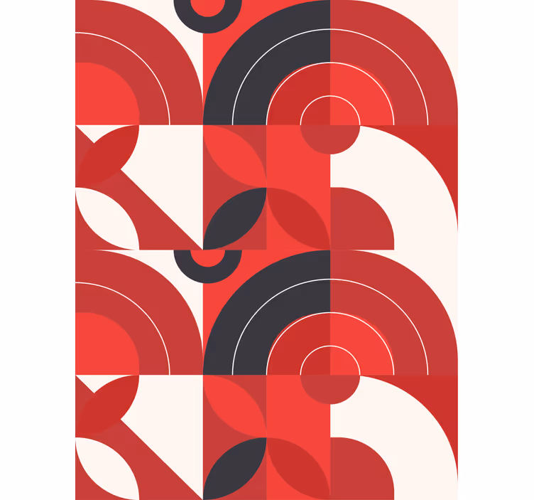 Geometriset punaiset ympyrät moderni rullaverho - Tenstickers
