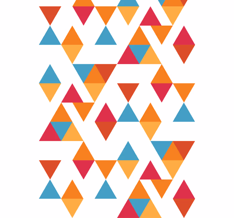 Värikäs geometrinen kolmio moderni rullaverho - Tenstickers