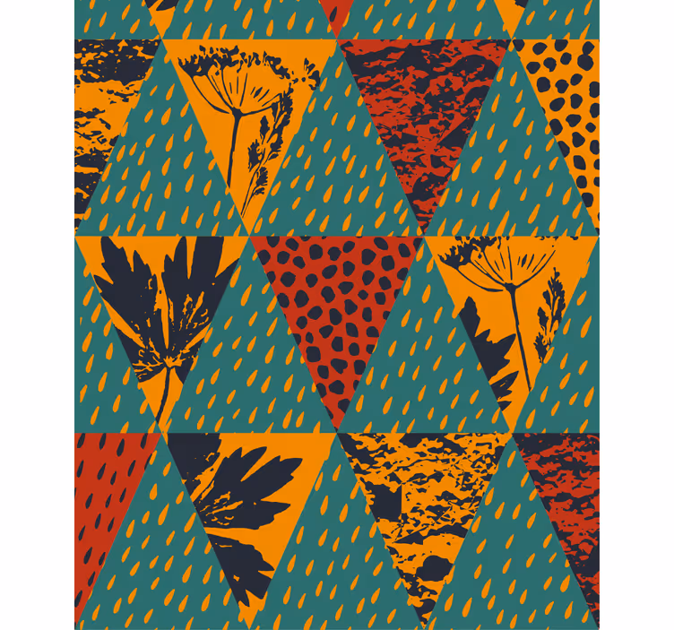 Geometrinen kukkakuvio moderni rullaverho - Tenstickers