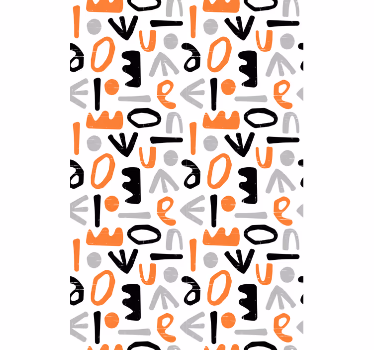 Geometriset kirjaimet tekstillinen rullaverho - Tenstickers