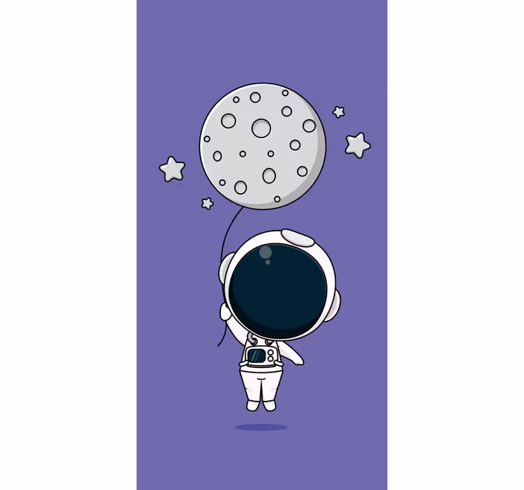 Astronautti pitelee kuuta hauska rullaverho - Tenstickers