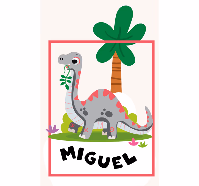 Dinosauruskuvioitu rullaverho pitkäkaulaisella nimellä - Tenstickers