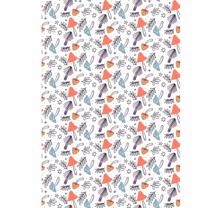 Funky kukkakuvio kukat ja kasvit rullaverho - Tenstickers