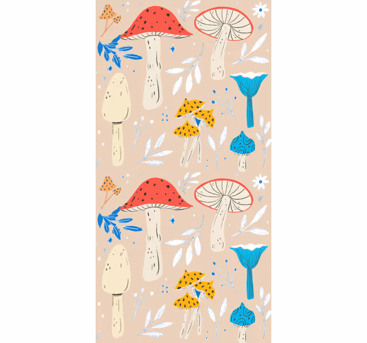 Tyylitelty sienten kuva rullaverho - Tenstickers