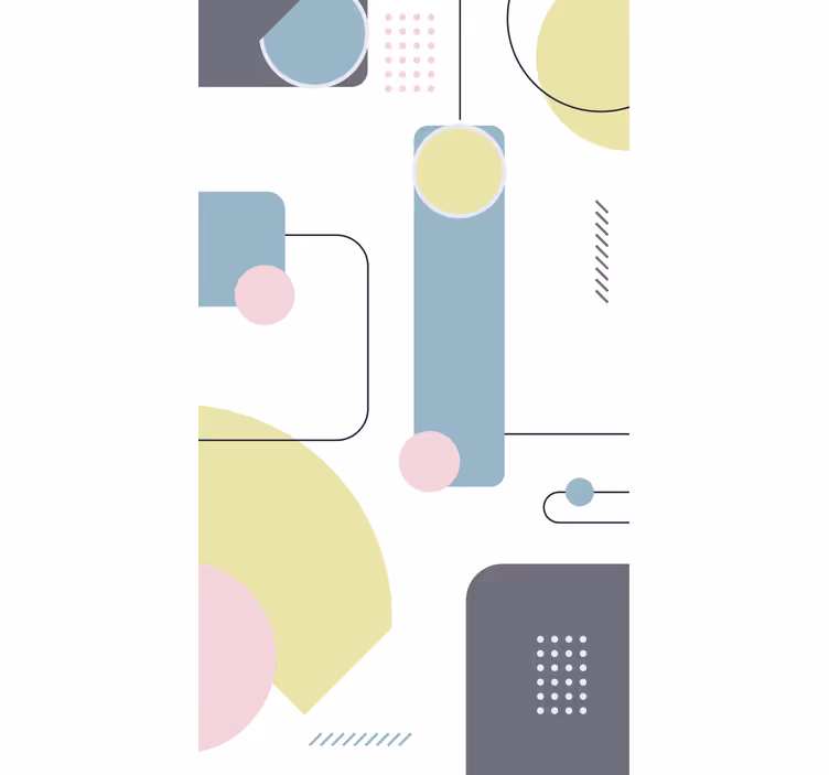 Pastelli geometrinen tausta olohuone rullaverhot - Tenstickers