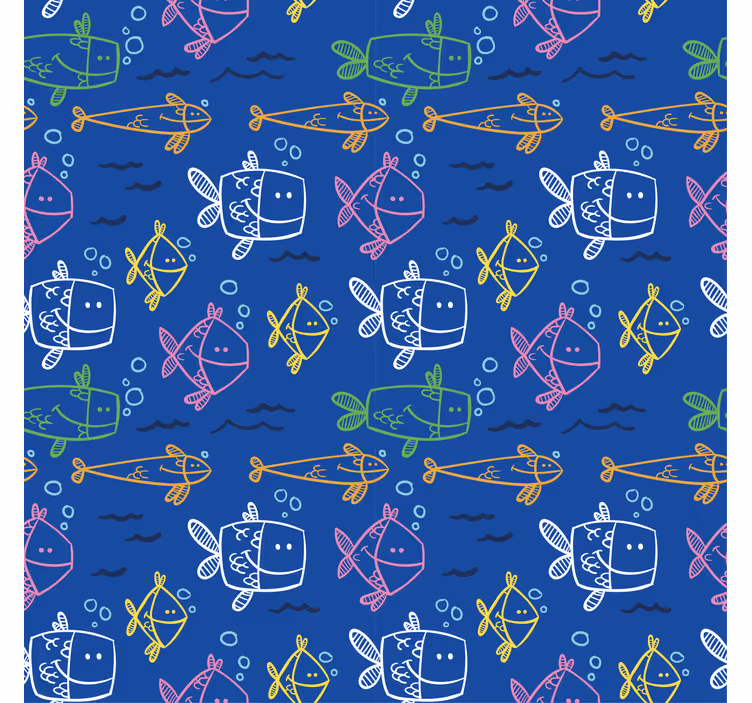 Hauska kalakuvio eläinkuviollinen rullaverho - Tenstickers