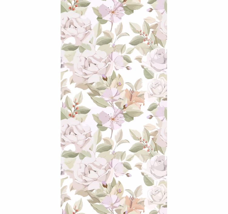 Beige kukka-aihe tyylikäs rullaverho - Tenstickers