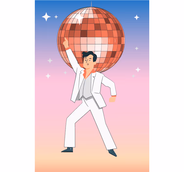 Discotanssijan asento alkuperäinen rullaverho - Tenstickers