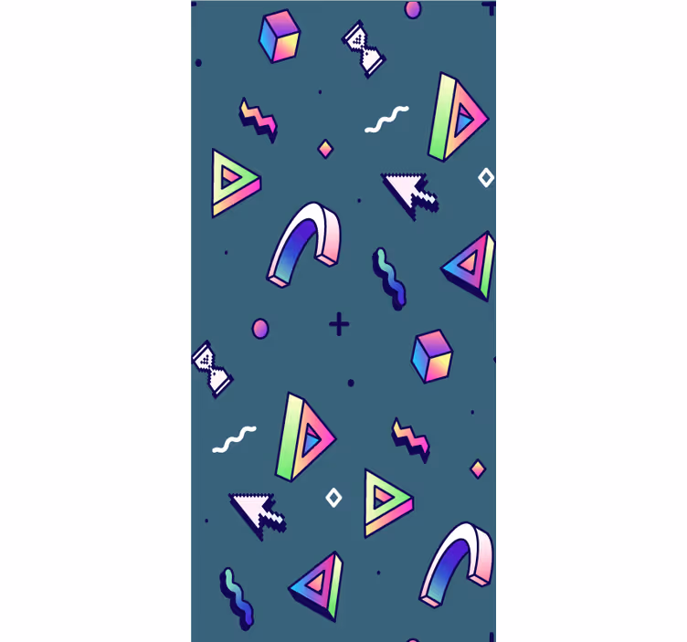 Leikkisät geometriset muodot hauska rullaverho - Tenstickers