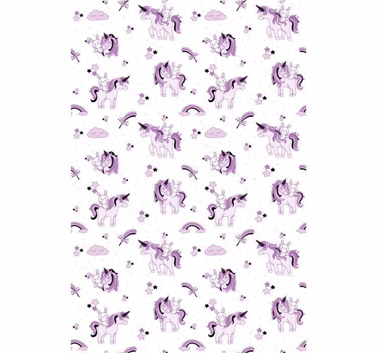 Fantasia violetit yksisarviset lapsen rullaverho - Tenstickers