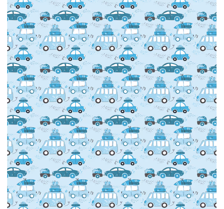 Sininen autojen kuvio lapsen rullaverho - Tenstickers