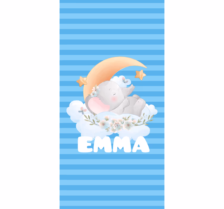 Söpöjä eläimiä norsu nimeltä lastentarha rullaverhot - Tenstickers