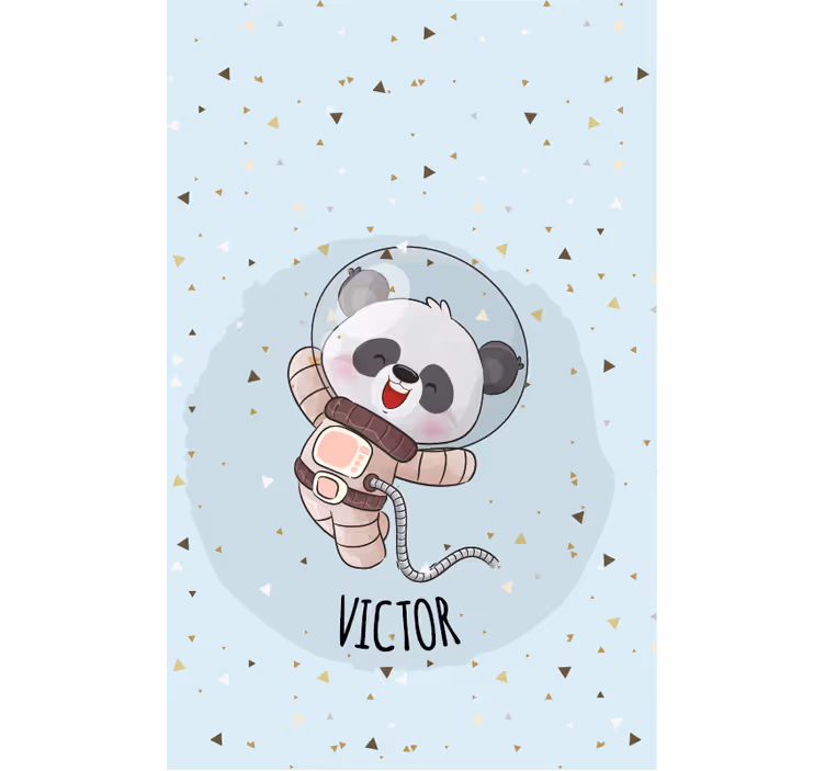 Panda astronautti nimeltä lapsen rullaverho - Tenstickers