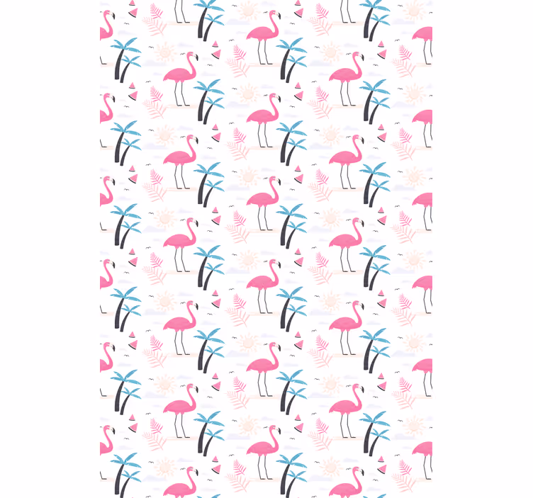 Flamingo trooppinen kuvio eläinkuviollinen rullaverho - Tenstickers