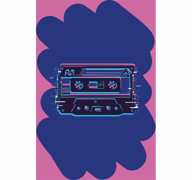 Retro-kasettikuva nörtti-tyylinen rullaverho - Tenstickers