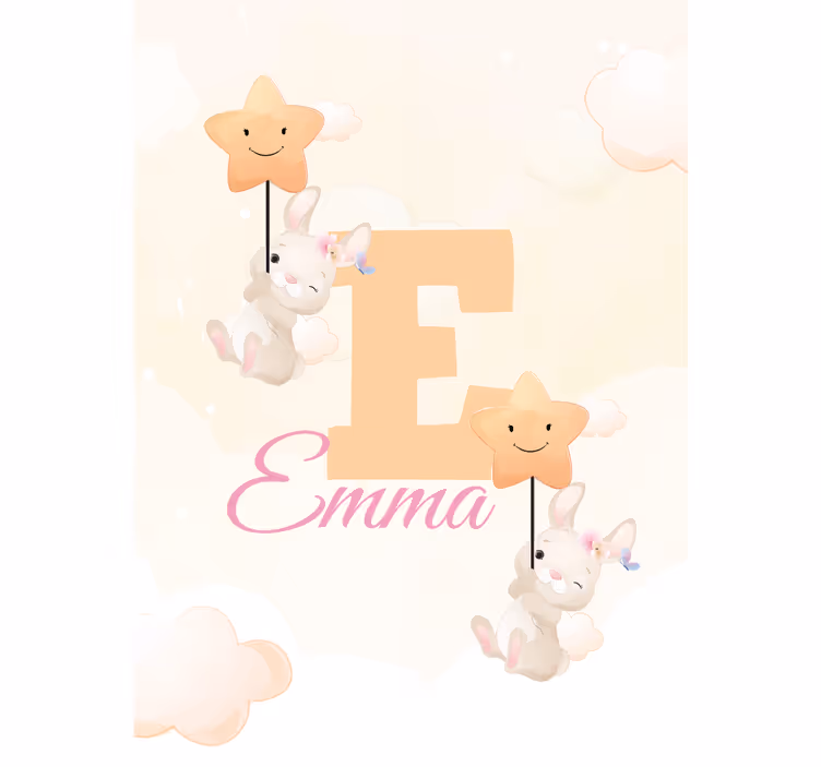 Söpöjä eläimiä pupu nimeltä lastentarha rullaverhot - Tenstickers