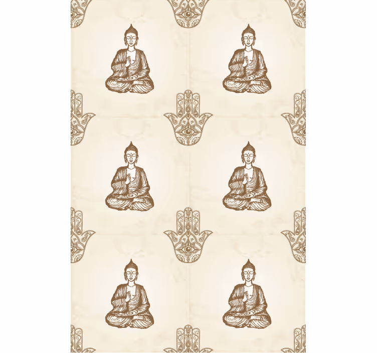 Buddha-symbolien kuvioita zen-rullaverho - Tenstickers