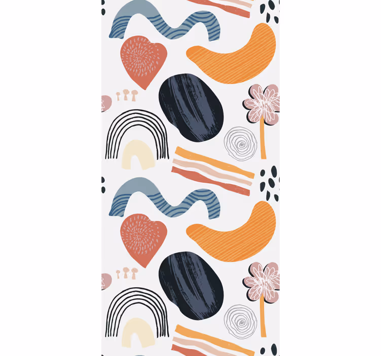 Abstrakteja pastellimuotoja kuvioitu rullaverho - Tenstickers