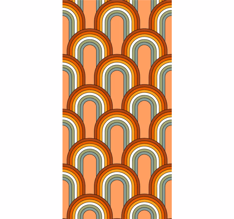 Retro-kaaren kuvioita vintage-tyylinen rullaverho - Tenstickers