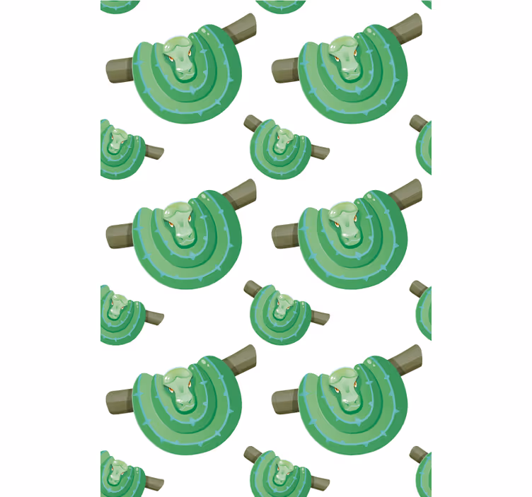 Vihreä boa käärme puussa eri eläinRullaverhot - Tenstickers