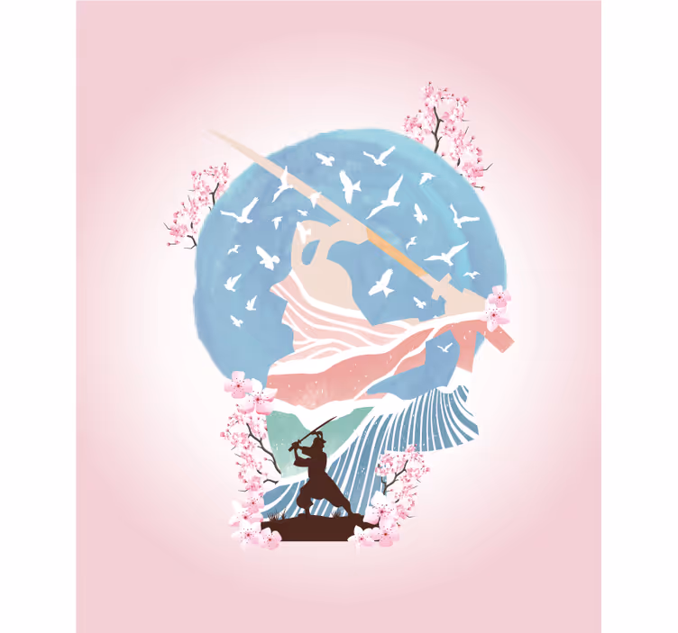 Japanilainen anime taistelijataide rullaverho - Tenstickers