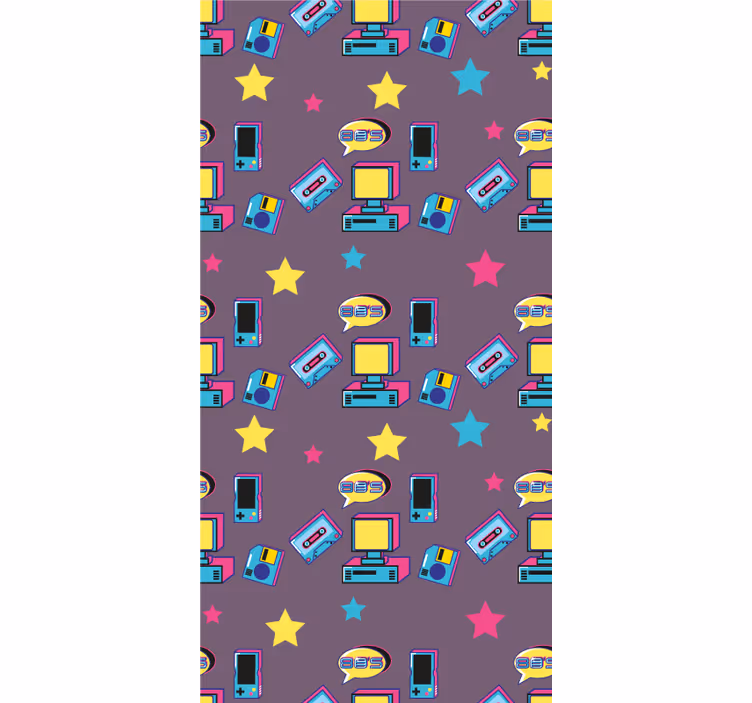Retro pelikuvakkeet nörtti-tyylinen rullaverho - Tenstickers