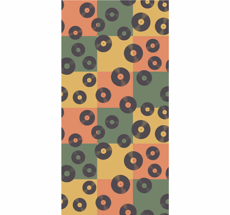 Värikäs vinyylilevy vintage rullaverho - Tenstickers