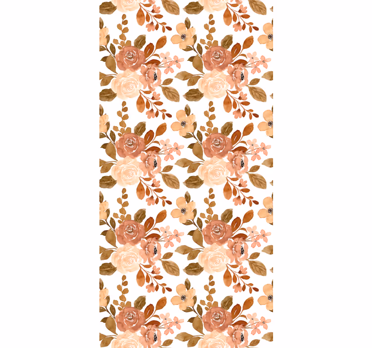 Romanttinen beige kuvio kukallinen rullaverho - Tenstickers