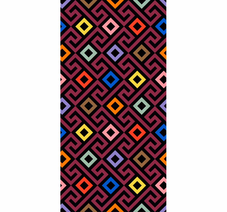 Värikäs geometrinen labyrintti rullaverho - Tenstickers