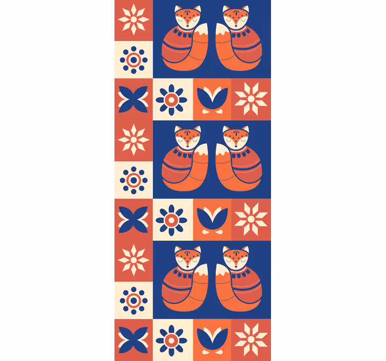 Hurmaavia kettukuvioita eläinkuviollinen rullaverho - Tenstickers