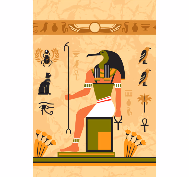 Muinaisen egyptin jumaluus alkuperäinen rullaverho - Tenstickers