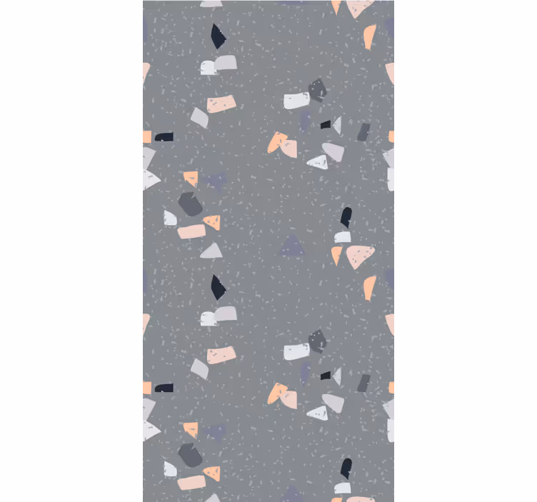 Yksinkertainen harmaa terrazzo kuvioitu rullaverho - Tenstickers
