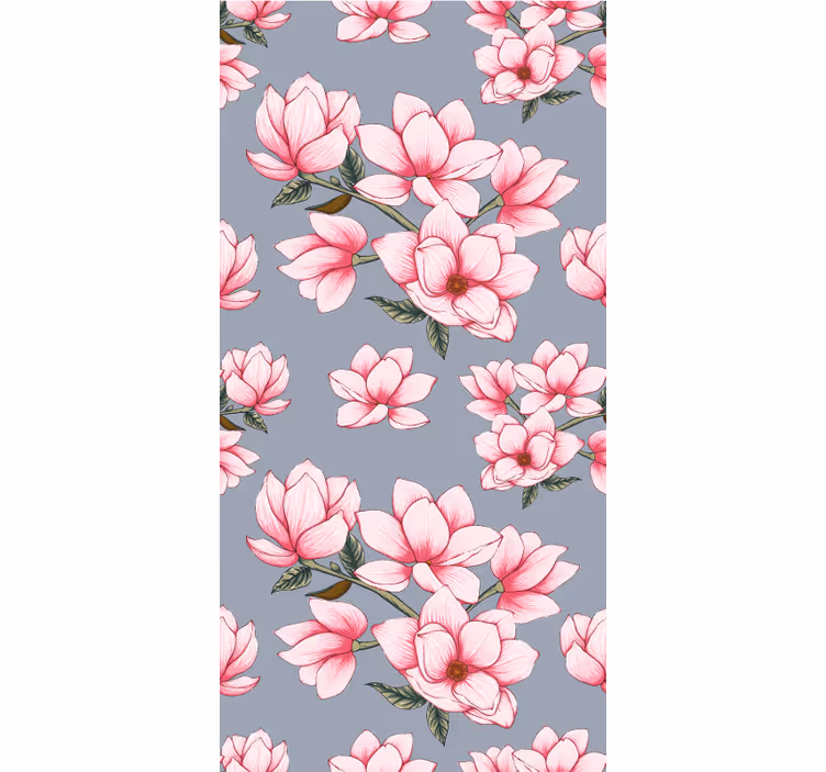 Magnolian kukkakuvio kukat ja kasvit rullaverho - Tenstickers