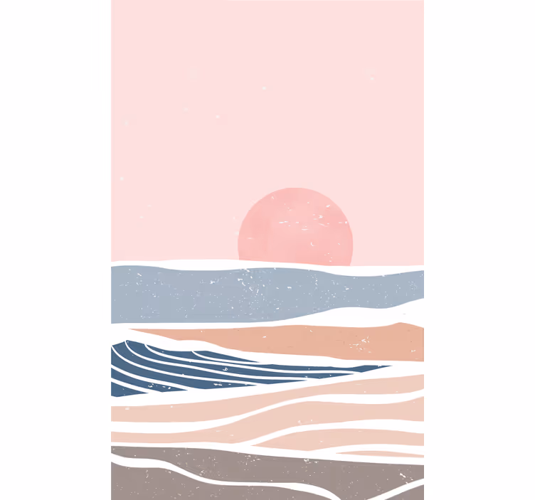Seesteiset auringonlaskun aallot vintage-tyylinen rullaverho - Tenstickers