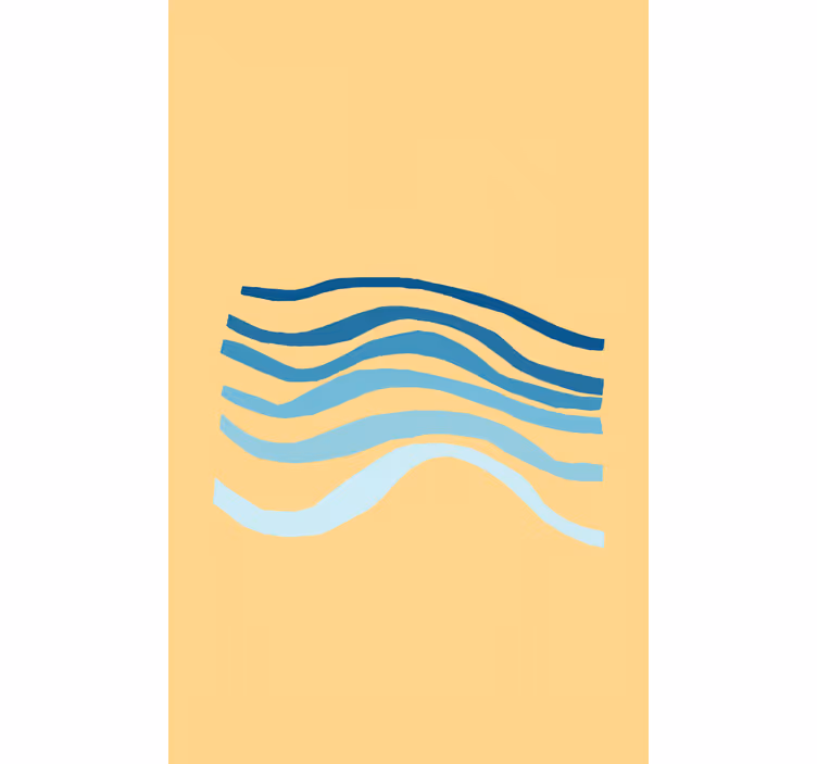 Aaltoilevat siniset viivat kuvioitu rullaverho - Tenstickers