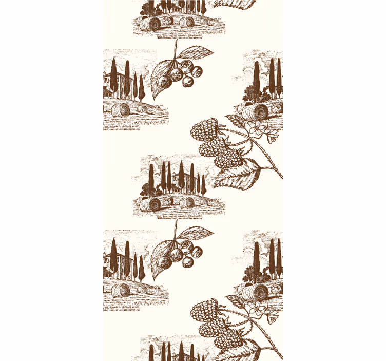 Tyylikäs viiniköynnöskuvio vintage-tyylinen rullaverho - Tenstickers