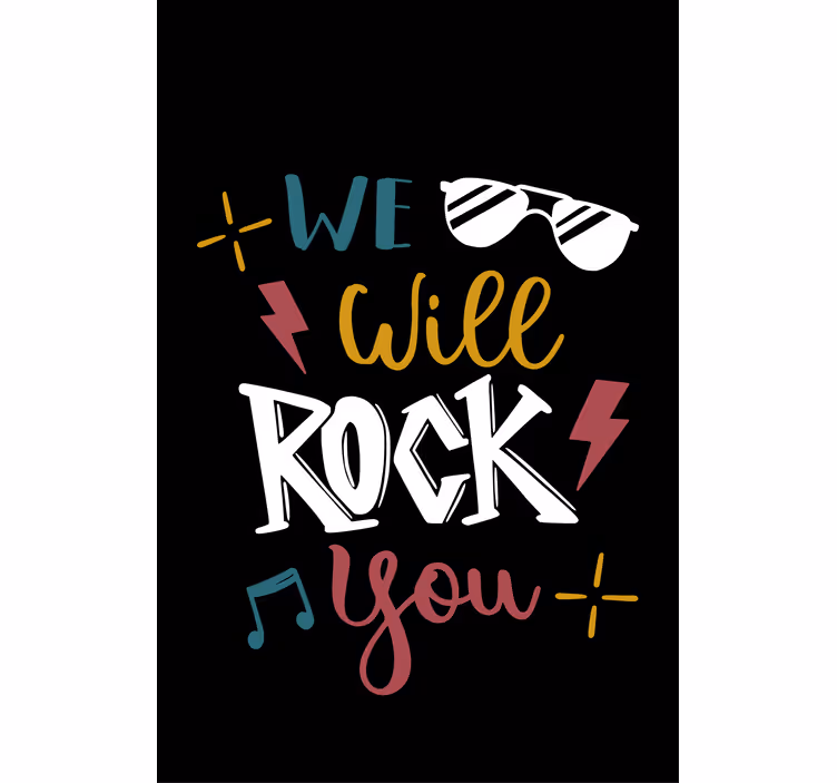 "we will rock you" alkuperäinen rullaverho - Tenstickers