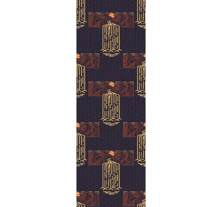 Auringonlasku vesiputouksilla vintage-tyylinen rullaverho - Tenstickers