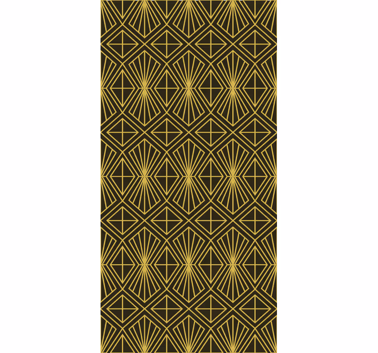 Geometrinen art deco -kuvioinen kultainen rullaverho - Tenstickers