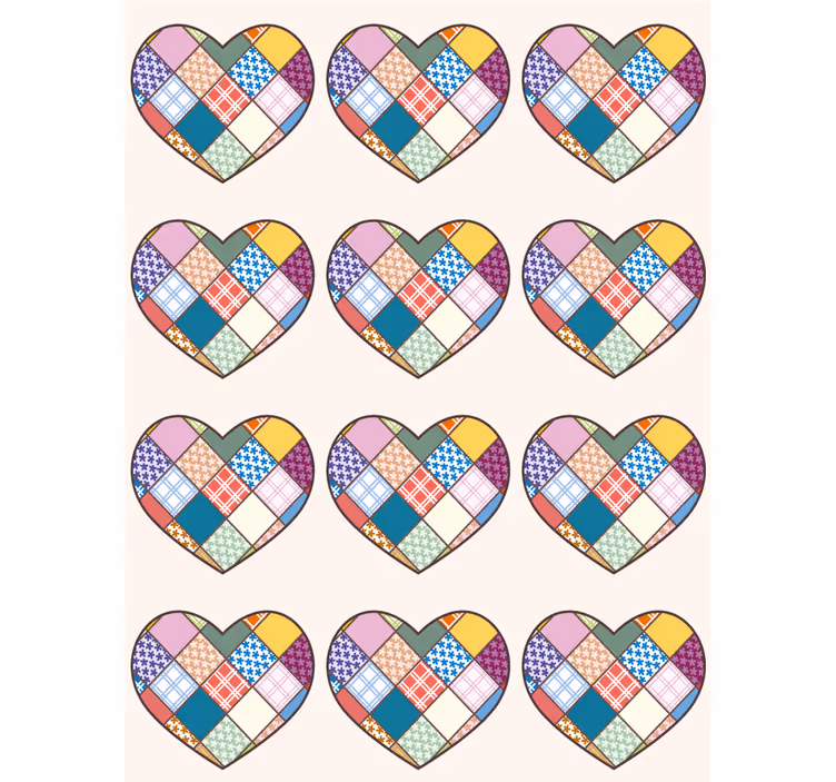 Värikkäitä tilkkutöitä romanttinen rullaverho - Tenstickers