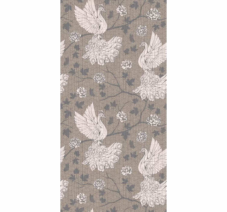 Joutsenen beige design tyylikäs rullaverho - Tenstickers