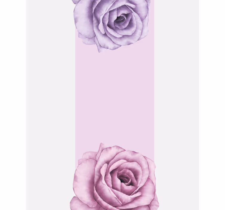 Violetti ruusu aksentti kukat ja kasvit rullaverho - Tenstickers