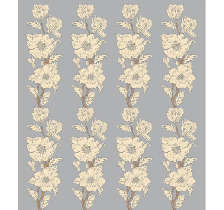 Pystysuora elegantti kuvio kukallinen rullaverho - Tenstickers