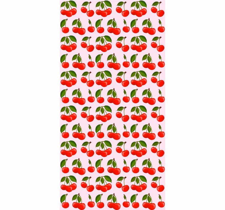 Punainen kirsikka kuvio rullaverho keittiöön - Tenstickers