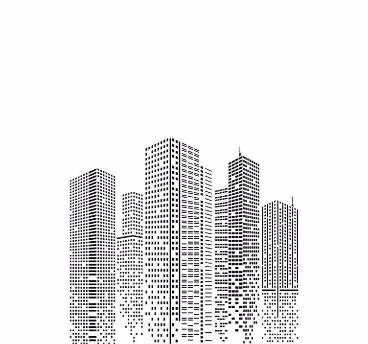 Skyline toimisto alkuperäinen verho - Tenstickers