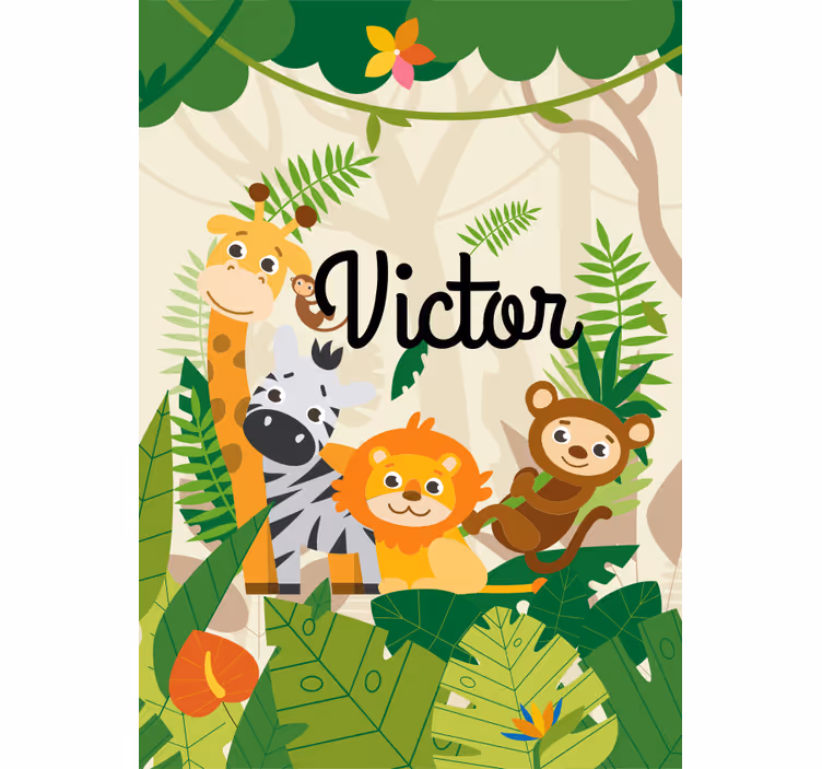 Kustomoidut sademetsäeläimet rullaverho laps - Tenstickers
