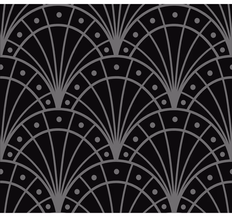 Tyylikäs musta art deco rullaverho olohuoneeseen - Tenstickers