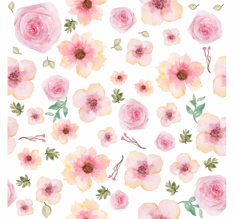 Pinky kukka kuvio kukallinen rullaverho - Tenstickers